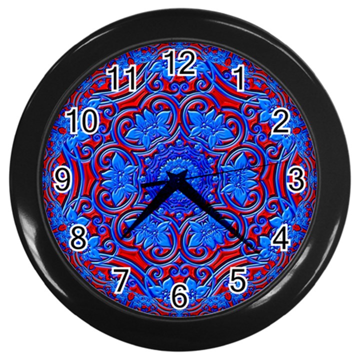 Background Fractals Surreal Design Art Wall Clock (Black)