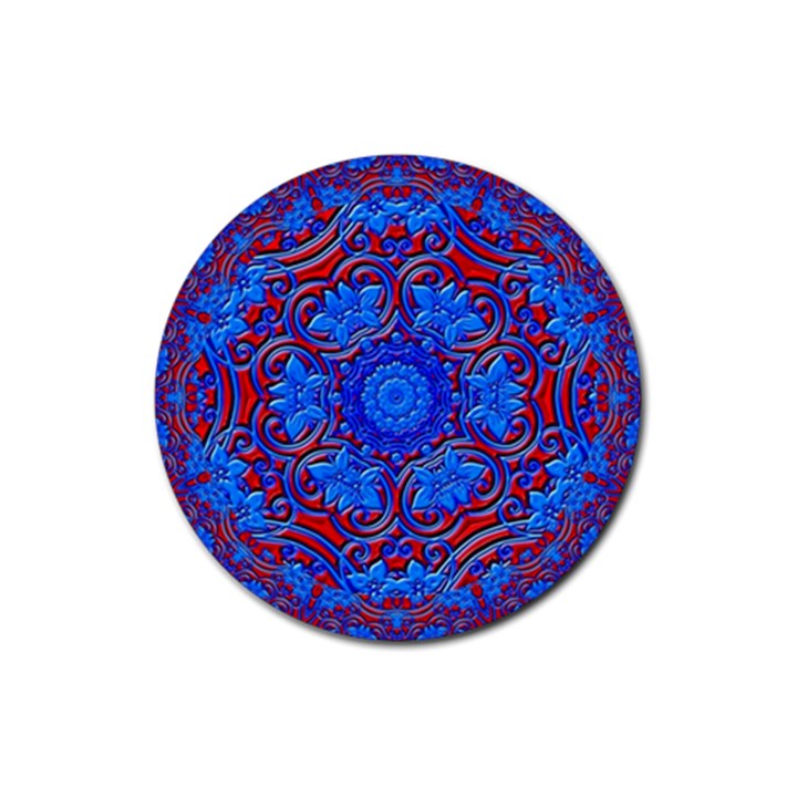 Background Fractals Surreal Design Art Rubber Coaster (Round) 