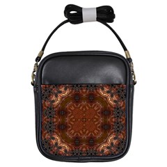 Background Image Structure Brown Black Girls Sling Bag by Pakrebo