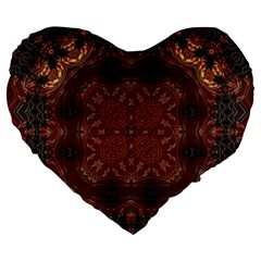 Background Image Structure Brown Black Large 19  Premium Flano Heart Shape Cushions by Pakrebo