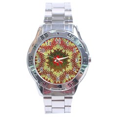 Tile Background Image Color Pattern Stainless Steel Analogue Watch by Pakrebo