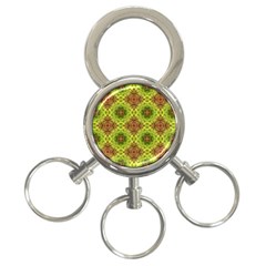 Tile Background Image Pattern Green 3-ring Key Chains by Pakrebo