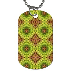 Tile Background Image Pattern Green Dog Tag (two Sides) by Pakrebo