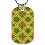 Tile Background Image Pattern Green Dog Tag (Two Sides) Front