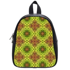 Tile Background Image Pattern Green School Bag (small) by Pakrebo