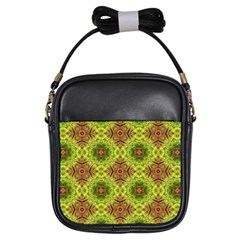 Tile Background Image Pattern Green Girls Sling Bag by Pakrebo