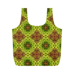 Tile Background Image Pattern Green Full Print Recycle Bag (m) by Pakrebo