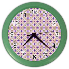 Background Image Tile Geometric Color Wall Clock by Pakrebo