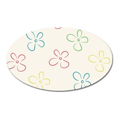 Flower Background Nature Floral Oval Magnet by Mariart