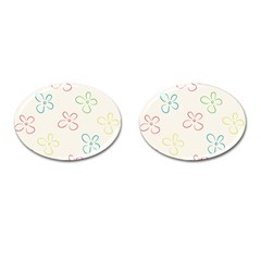 Flower Background Nature Floral Cufflinks (oval) by Mariart