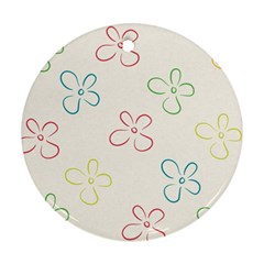 Flower Background Nature Floral Round Ornament (two Sides) by Mariart