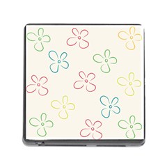 Flower Background Nature Floral Memory Card Reader (square 5 Slot) by Mariart