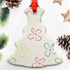 Flower Background Nature Floral Ornament (christmas Tree)  by Mariart