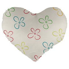 Flower Background Nature Floral Large 19  Premium Heart Shape Cushions by Mariart