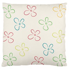 Flower Background Nature Floral Large Flano Cushion Case (one Side) by Mariart