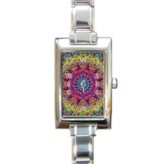 Background Fractals Surreal Design 3d Rectangle Italian Charm Watch