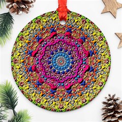 Background Fractals Surreal Design 3d Ornament (Round)