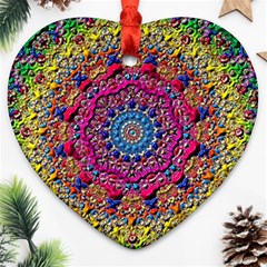 Background Fractals Surreal Design 3d Ornament (Heart)