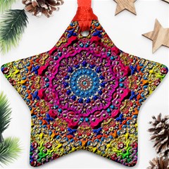 Background Fractals Surreal Design 3d Ornament (Star)