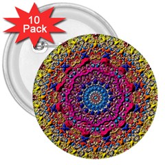 Background Fractals Surreal Design 3d 3  Buttons (10 pack) 