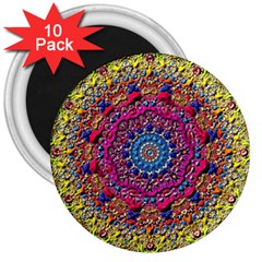 Background Fractals Surreal Design 3d 3  Magnets (10 pack) 