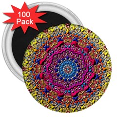 Background Fractals Surreal Design 3d 3  Magnets (100 pack)