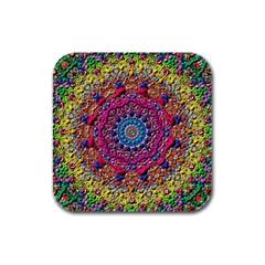 Background Fractals Surreal Design 3d Rubber Square Coaster (4 Pack)  by Pakrebo