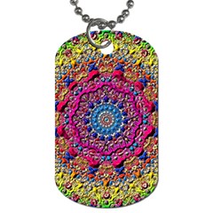 Background Fractals Surreal Design 3d Dog Tag (One Side)