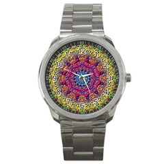 Background Fractals Surreal Design 3d Sport Metal Watch