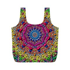 Background Fractals Surreal Design 3d Full Print Recycle Bag (M)