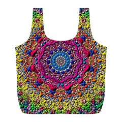 Background Fractals Surreal Design 3d Full Print Recycle Bag (L)