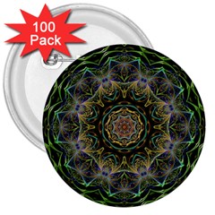 Fractal  Background Graphic 3  Buttons (100 Pack)  by Pakrebo