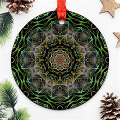 Fractal  Background Graphic Round Ornament (two Sides) by Pakrebo