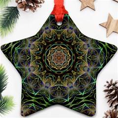 Fractal  Background Graphic Star Ornament (two Sides) by Pakrebo