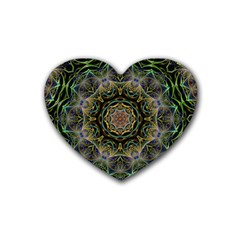 Fractal  Background Graphic Rubber Coaster (heart)  by Pakrebo