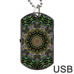 Fractal  Background Graphic Dog Tag Usb Flash (two Sides) by Pakrebo