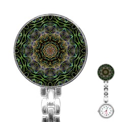 Fractal  Background Graphic Stainless Steel Nurses Watch by Pakrebo