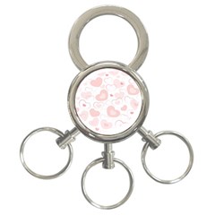 Pastel Pink Hearts 3-ring Key Chains by retrotoomoderndesigns