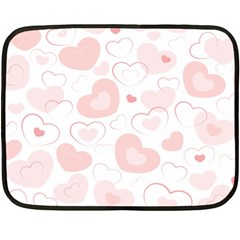 Pastel Pink Hearts Fleece Blanket (mini) by retrotoomoderndesigns