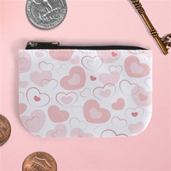 Pastel Pink Hearts Mini Coin Purse by retrotoomoderndesigns