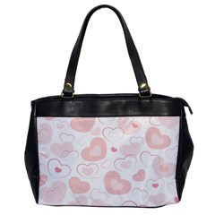 Pastel Pink Hearts Oversize Office Handbag by retrotoomoderndesigns