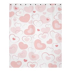 Pastel Pink Hearts Shower Curtain 60  X 72  (medium)  by retrotoomoderndesigns