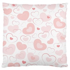 Pastel Pink Hearts Large Cushion Case (two Sides) by retrotoomoderndesigns