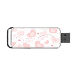 Pastel Pink Hearts Portable Usb Flash (two Sides) by retrotoomoderndesigns