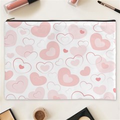 Pastel Pink Hearts Cosmetic Bag (xxxl)