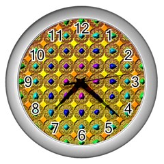 Background  Kaleidoscope Wall Clock (Silver)