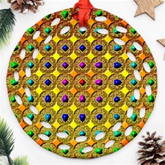 Background  Kaleidoscope Round Filigree Ornament (Two Sides)