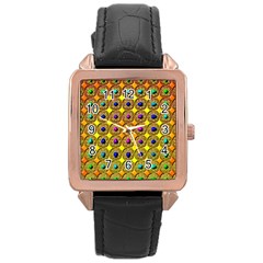 Background  Kaleidoscope Rose Gold Leather Watch 