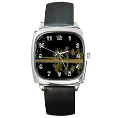 Soi Ball Symmetry Scenery Reflect Square Metal Watch by Pakrebo