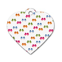 Tweet-hearts Pattern Dog Tag Heart (one Side) by WensdaiAmbrose